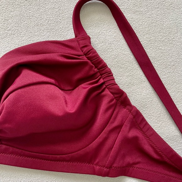 FINAL SALE $9 // J. CREW Burgundy Bikini Top No Underwire Push-Up - Picture 4 of 14